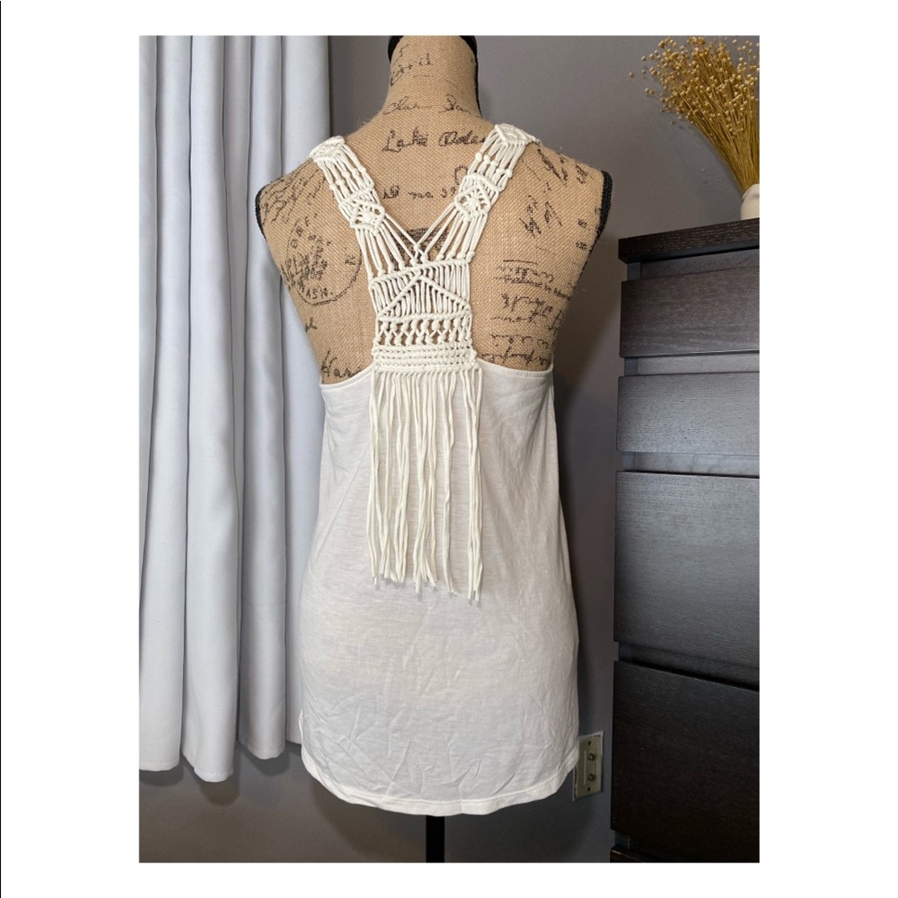 American Eagle Boho Off White Tank Top